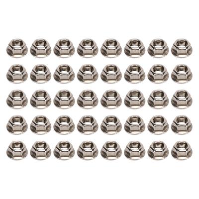 40 Stück M10x1,25mm Sechskant-Flanschmuttern Edelstahl Rostbeständig Feines Flanschmutter-Set