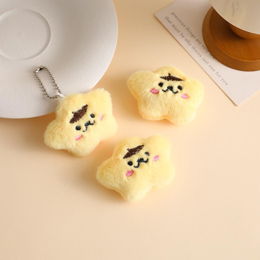 New cute cartoon plush brooch women's five-pointed star pendant star clothing hair accessories shoes and hats accessories