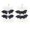 2Pcs Halloween Bat Hair Bow Clips Cartoon Wing Decor Barrettes Kids Cosplay Costume PU Leather Hairpin Decoration Gift