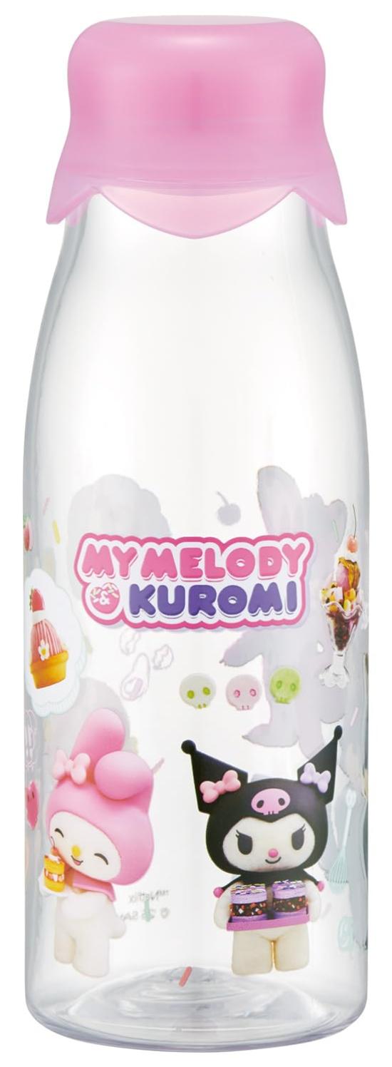 

Skater Milk Bottle Style Water Bottle with Tea Strainer, 500ml, Sanrio My Melody & Kuromi Netflix Design, for Girls (PTY5M-A)