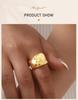 Wide Statement Rings For Women, Stainless Steel Chunky Thumb Band Ring, Non Tarnish Minimalist Jewelry