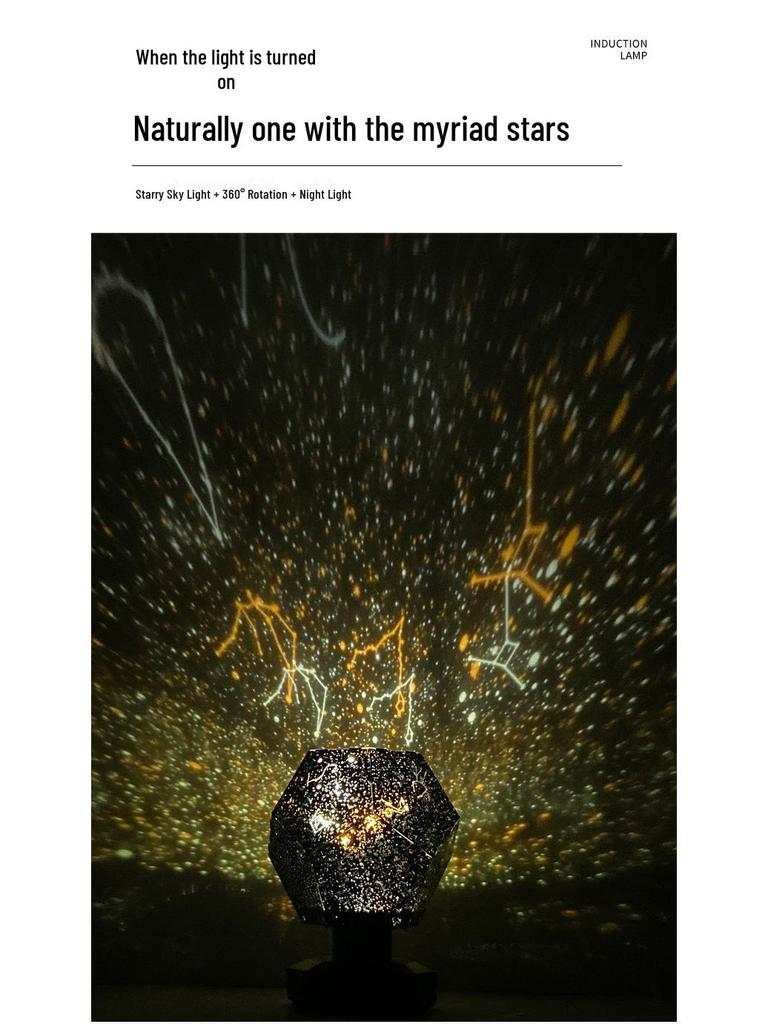 Four Seasons Rotating Starry Sky Projector Lamp - Romantic Constellation Night Light