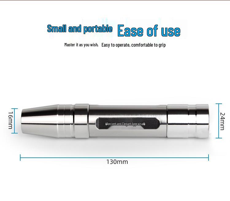 Four-Light Flashlight for Jade & Stone ID: Strong Light for Jewelry & Jadeite, Pro Identification, Blue & Purple Light