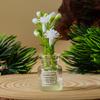 2Pcs Mini Flower Vase Dollhouse Accessories Simulation Pink Rose White Jasmine Mini Floral Arrangement Miniature Model