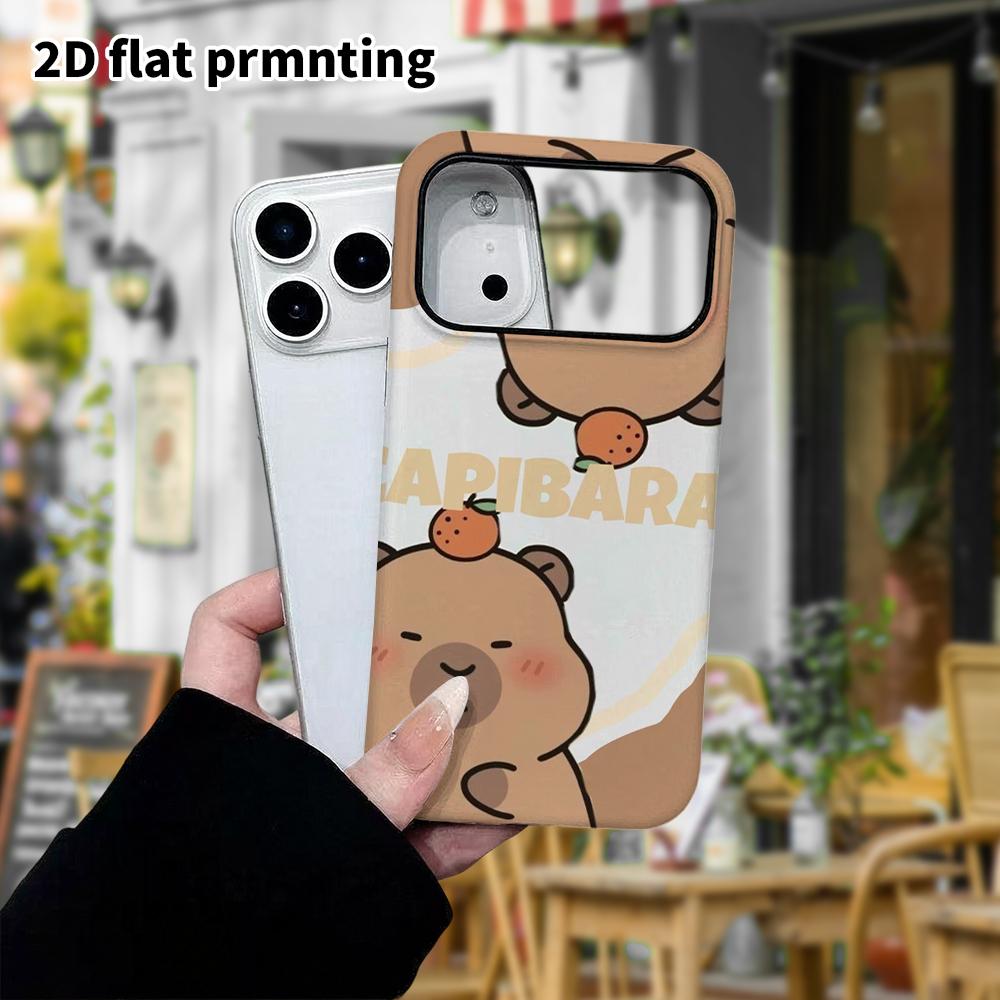Phone Case: 2D Flat Design Suitable for iPhone 18 17 16 15 14 13Pro Film Protective Case, Couple Style, Pair of Oranges Capybaras, Christmas and Hallo
