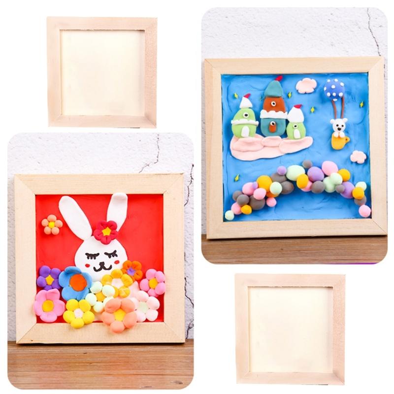 DIY prázdný dřevěný rámeček prázdný držák na fotografie party dekorace domácnost pro děti dívka chlapci svatba novoroční dárek