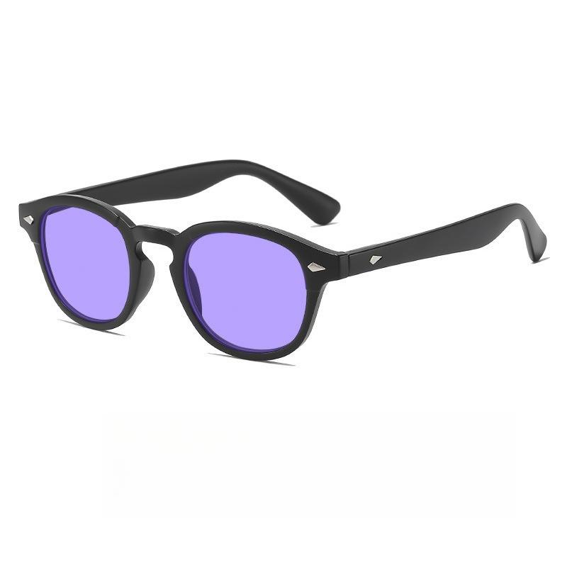 Retro Round Frame Anti-Blue Light Glasses Unisex Outdoor UV-Protective Sunglasses UV400 Ultra-light Eye Protection Eyewear