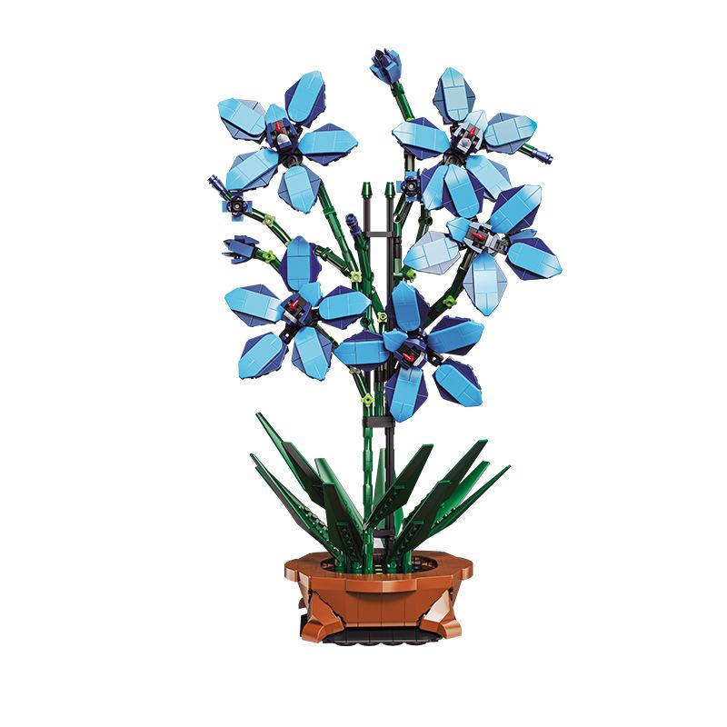 2023 City Creativity Bouquet Rhododendron Potted Plant Home Decoration Building Blocks Bricks Kids Toys