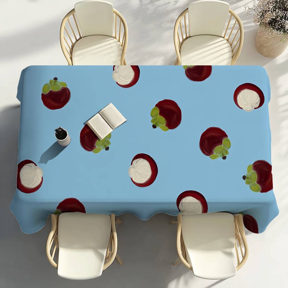 Fruit Mangosteen Table Cloth Home Party Picnic Dining Room Kitchen Patios Stain-Proof Polyester Table Cloth
