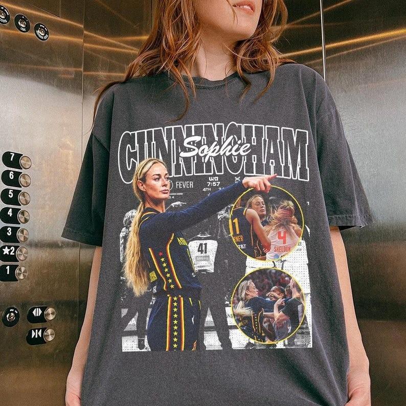 Vintage Sophie Cunningham Basketball Shirt, Sophie Cunningham POINTING Meme M