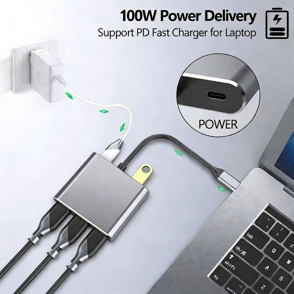 5-in-1 USB-C to HDMI Docking Station: 4K HD USB Hub for Laptop/Phone/Switch