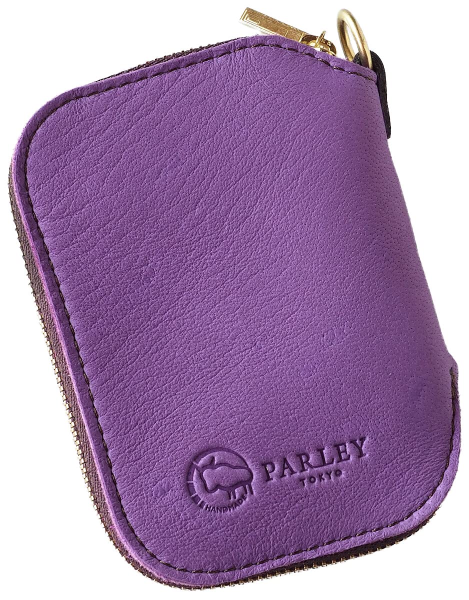 

Leather Workshop PARLEY ELK Smart Key Case, Unisex, Purple [FE-68], Holds 2 Smart Keys (Up to 3 Attachable), Mini Wallet