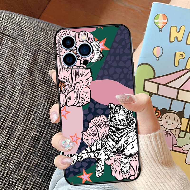 Vintage Leaves Flower Phone Case For iPhone 16 Pro Max 15 14 11 12 13 Pro Max Mini XR 16e 16 15 Plus Bumper Cover