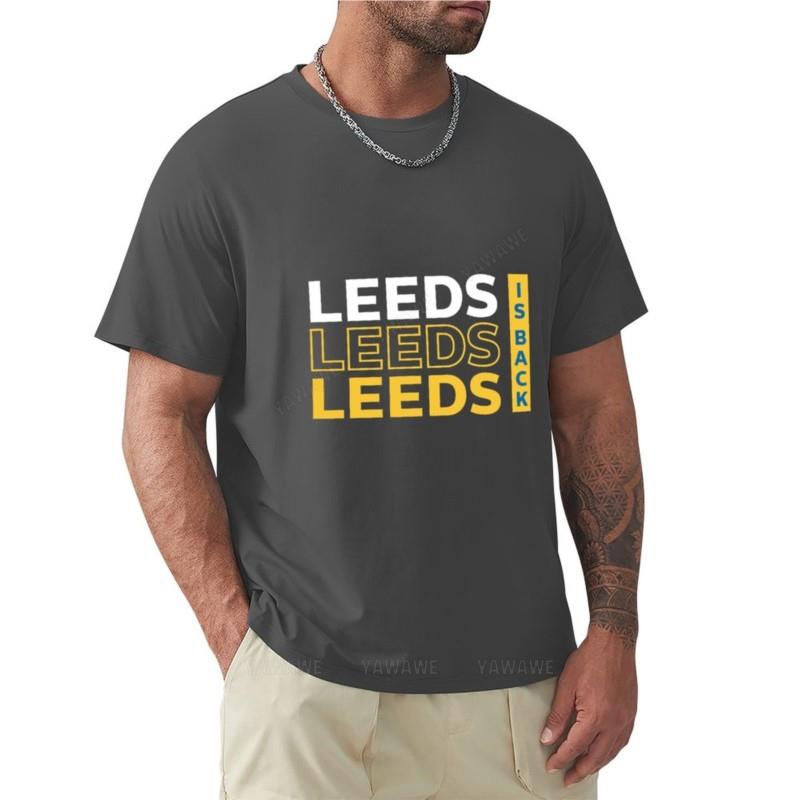 Summer T-shirt Mens Cotton Tshirt LEEDS United T-Shirt Oversized T-shirt Heavyweight T Shirts O Neck T-shirt Slim Fit T Shirts