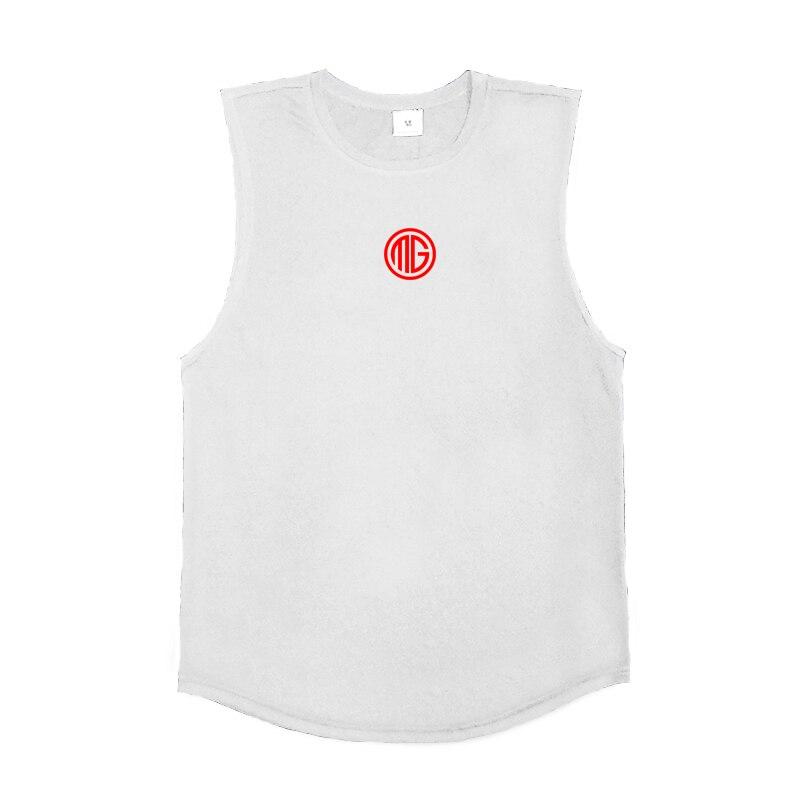 

Чоловіча вільна футболка без рукавів Muscleguys Summer Fitness Sports Physical Training Vest XXL білий