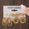 Hot-selling European and American popular jewelry geometric earrings set popular earrings women's ring earrings