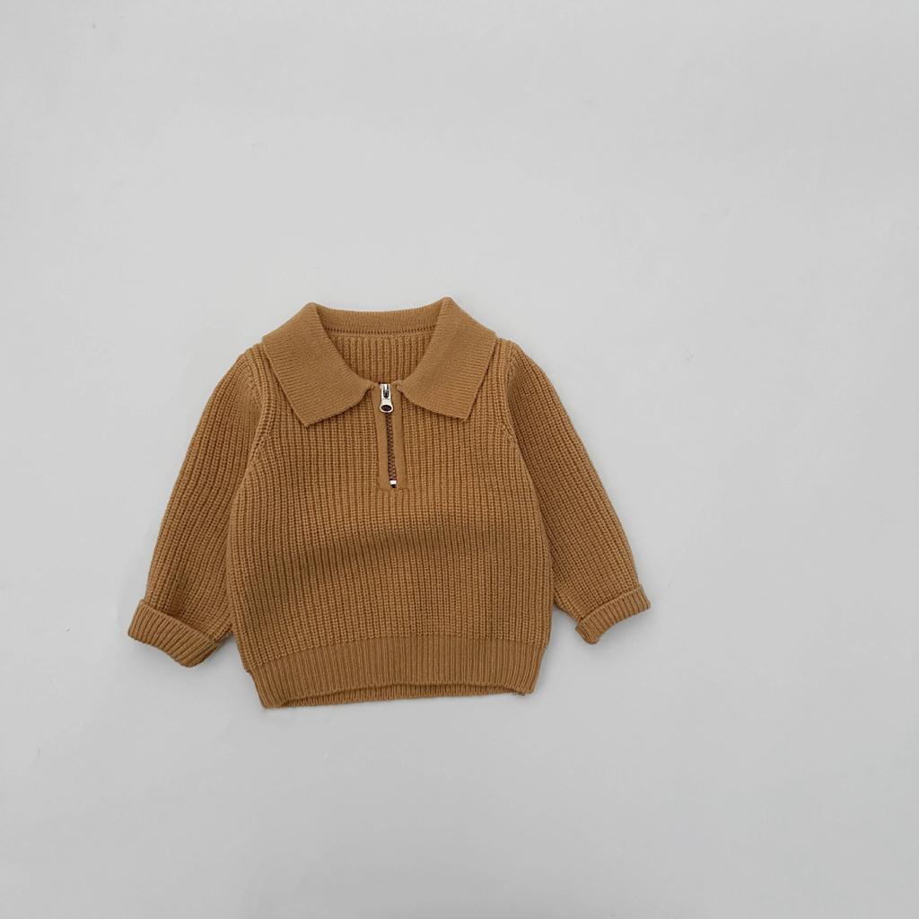 Baby Clothes Super Cute Baby Spring And Autumn Knitted Overalls Fashion Polo Shirt Sweater Split Two-Piece Set