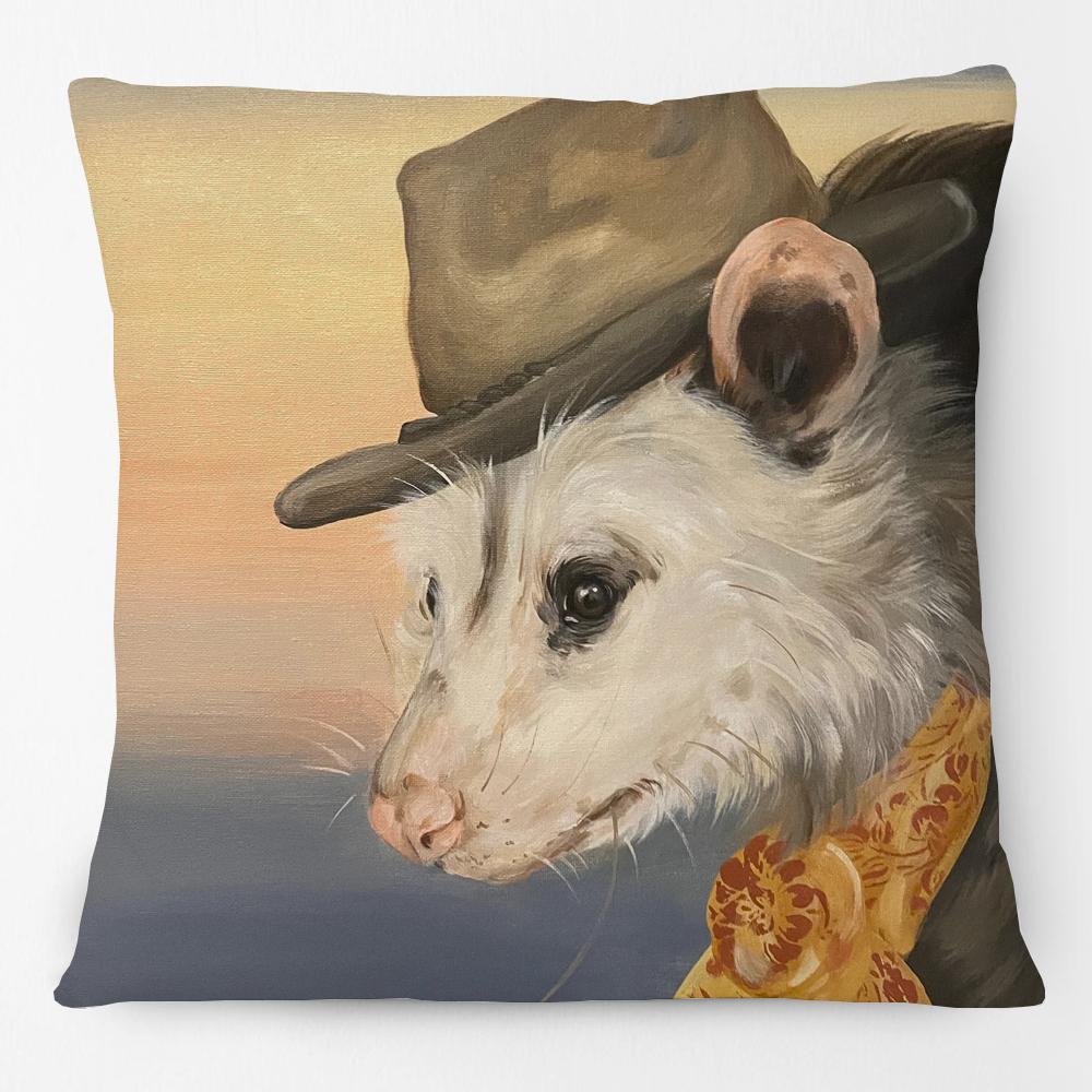Oil Painting Animals Dachshund Dalmatian Basset Hound Dog Cat And Pheasant Print Cushion Cover Pillow Case