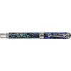 Xezo Fountain Pen Fine Nib Natural Abalone Shell Platinum Plated Handmade Maiden