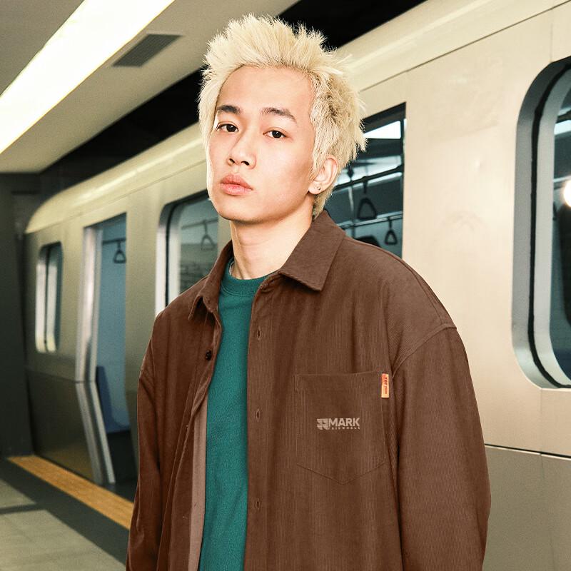 Mark Fairwhale Men's Corduroy Loose Fit Long Sleeve Shirt Jacket