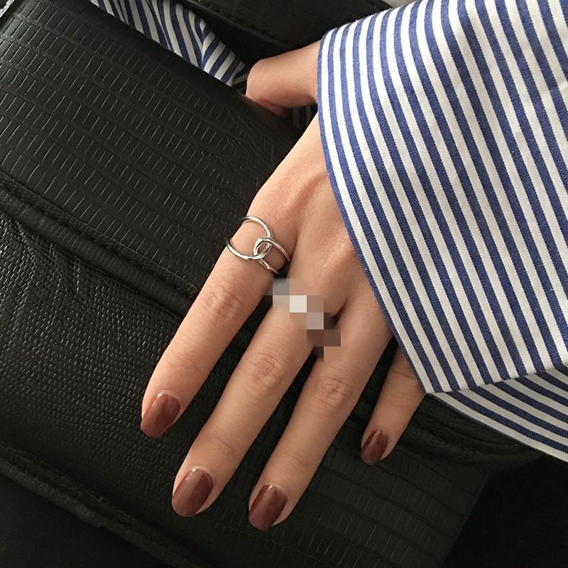 

Elegant 925 Sterling Silver Hip Hop Open Adjustable Ring For Women With Vintage Style J44803