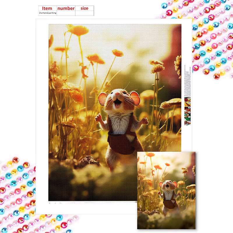 New Arrival 5D DIY Full Circle Diamond Painting "Guinea Mouse" Embroidery Cross Stitch Home Decor Gift