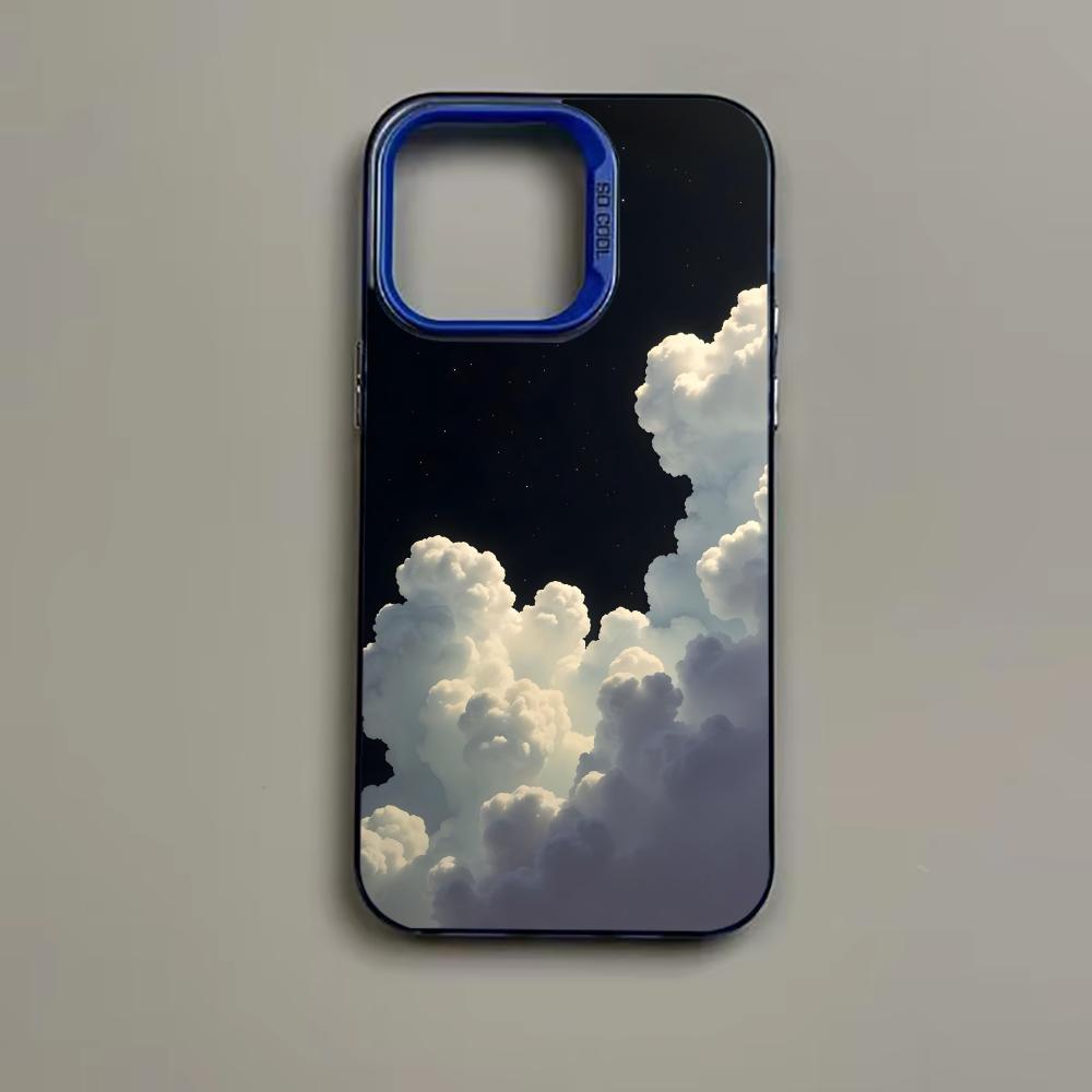 White Cloud Phone Case   for iPhone 16 15 14 13 Pro 12 11 Pro Xs X XR Max 8 7 SE Laser Hard PC+TPU Cases Back Cover