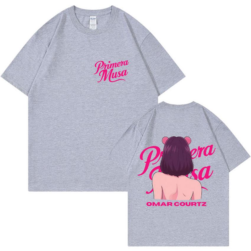 Rap Singer Omar Courtz Primera Musa 2026 Summer Mens Womens Street Pattern Aesthetics Hiphop Casual Cotton Tshirt