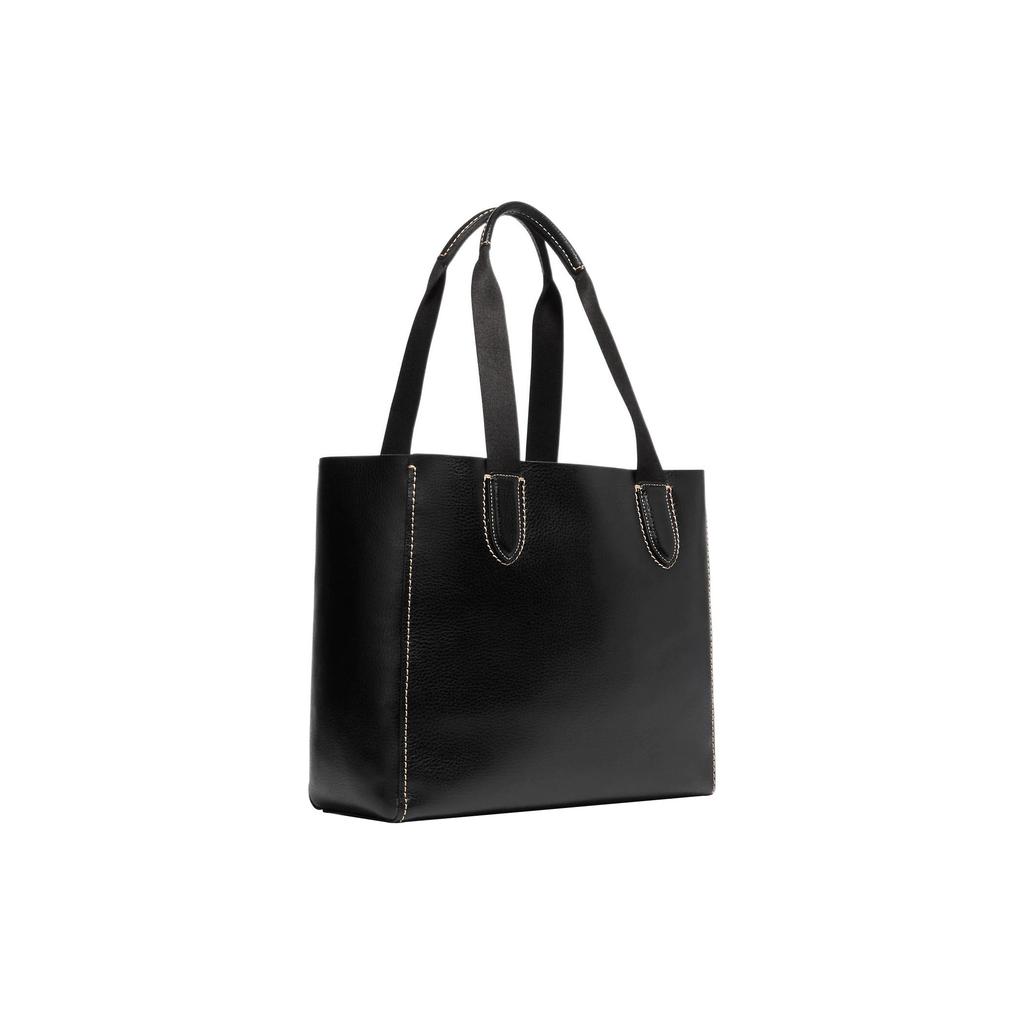 New COACH Derby Pebbled Leather Tote Bag Shopping Bag Shoulder Bag Handbag Large Size Women's Black 58660-SVBK