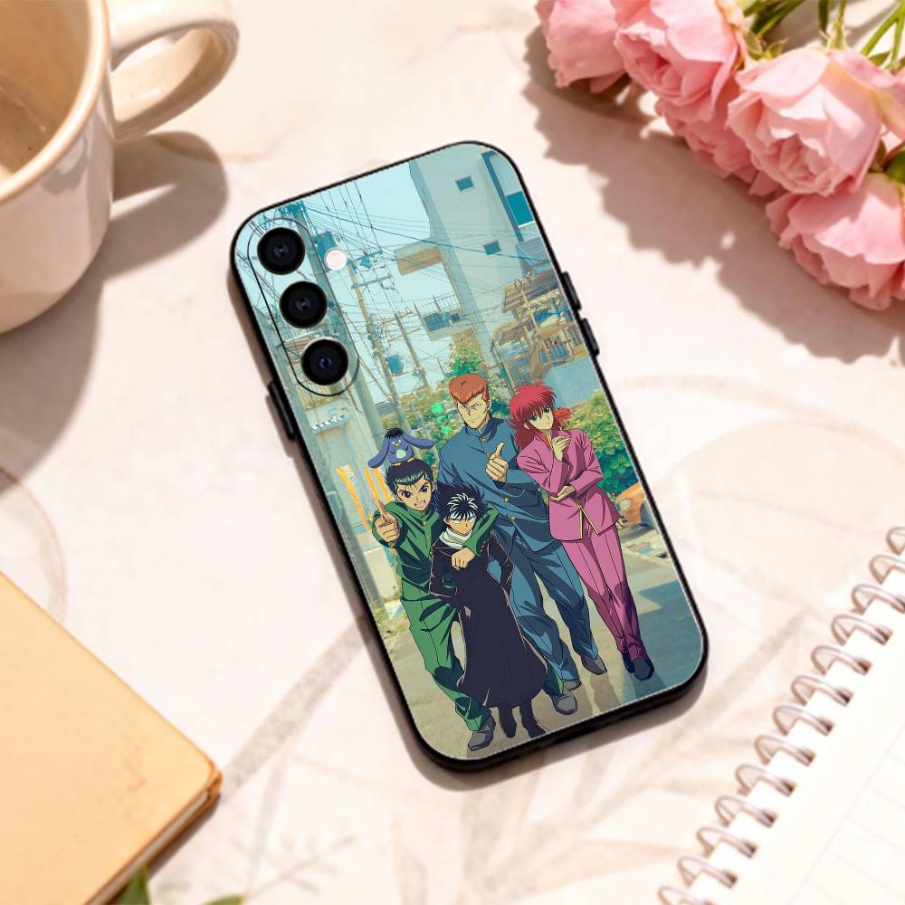 Vintage 90s Anime Yu Yu Hakusho phone Case For Samsung Galaxy A73,A72,A71,A70,A53,A52,A51,Others Soft Black Shell