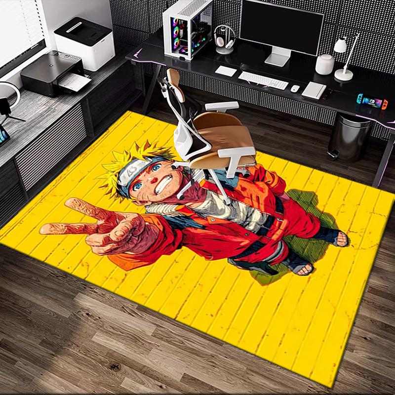 naruto Rug Ideal for Reading Room, Multi-purpose Office Chair Sofa Carpet, Anti-slip Printed Home Area Rug