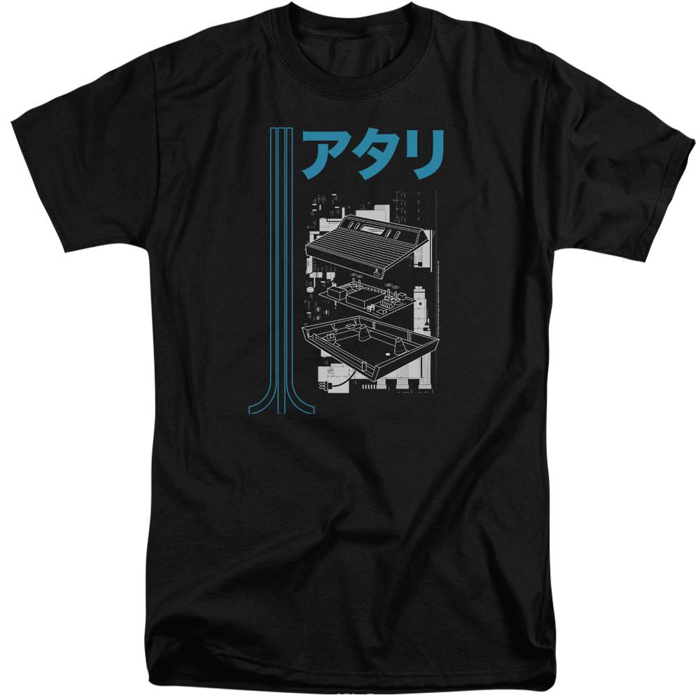 Atari Tall T-Shirt Console Schematics Black Tee Unisex T-Shirt XXXXL