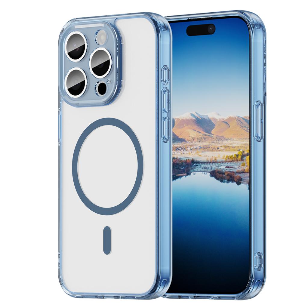 For iPhone 15 Pro Max Phone Case, Magnetic Shockproof Transparent Cover for iPhone 15 Pro Max