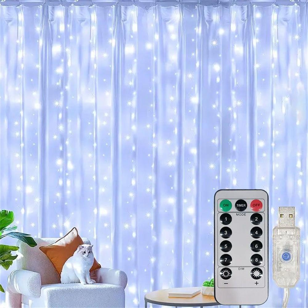 Xiaomi USB Curtain Lights - 8 Lighting Modes LED Fairy String Light for Christmas Halloween New Year Wedding Party Home Garden Decor