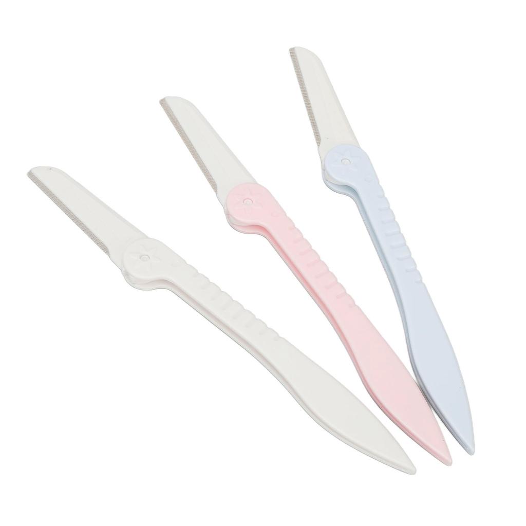 3pcs Eyebrow Dermaplaning Tool Extra Precision Folding Exfoliating Facial Hair Shaper Remover