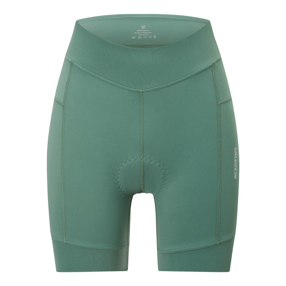 Hiserwa Women's Abdomen Control Cycling Shorts with Silicone Padded Hip Lift