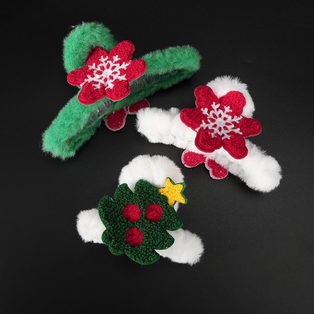 Hairpin Santa Claus Grab Clip Christmas Tree Snowflake Hair Claw  Autumn and Winter