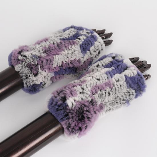 Neue Frauen 100% Echt Echte Gestrickte Rex Kaninchen Pelz Fäustlinge Winter Warme Dame Echtpelz Fingerlose Handschuhe Handgemachte Stricken Pelz handschuh