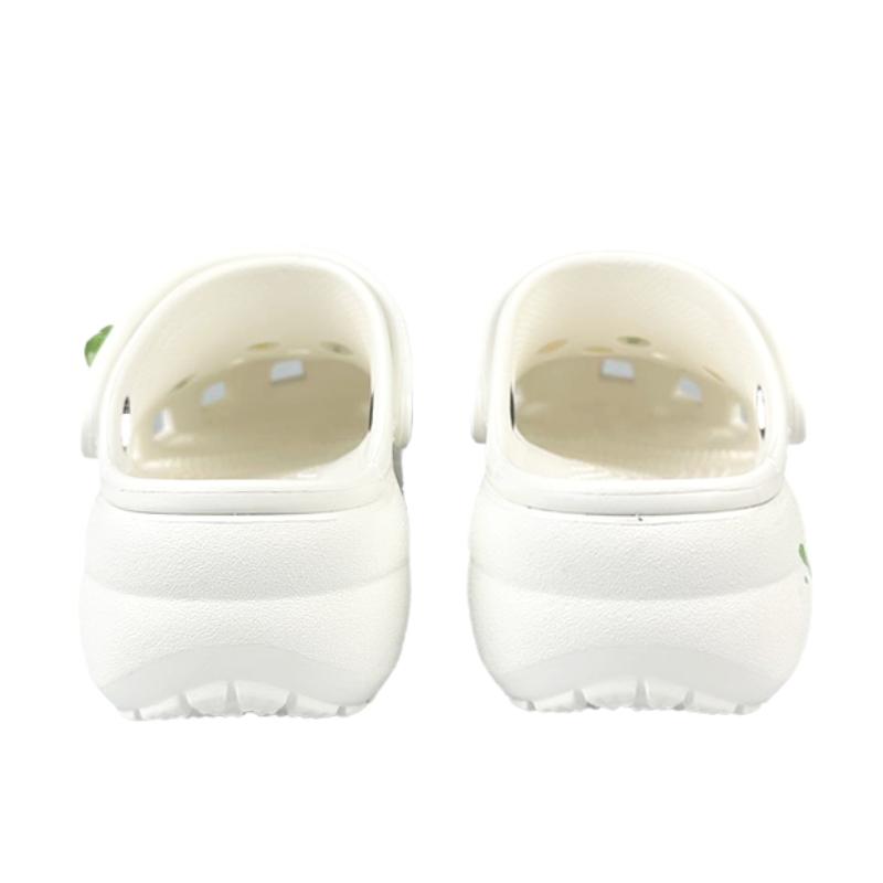 Crocs Classic Platform Clog BNK Sour Lemon Dream Star Sweet Cool Gift Box Hole Shoes Women's Green and White
