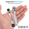 Chrome Vanadium Mini Ratchet Wrench Offset Design Reversible Mechanism Double Ended Ratchet Durable 1/4 Inch Drive