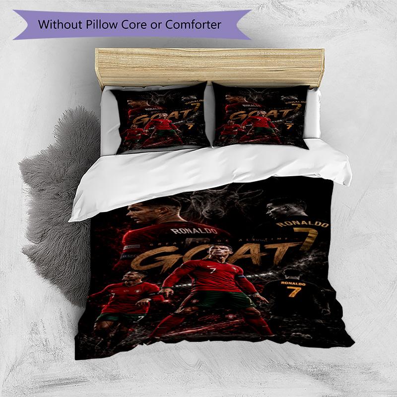 Ronaldo's Golden Legend: Ronaldo's Legacy Bedding Set, Breathable Duvet Cover with Pillowcases, Soft Bed Linen for Bedroom Home Decoration, Perfect Fe