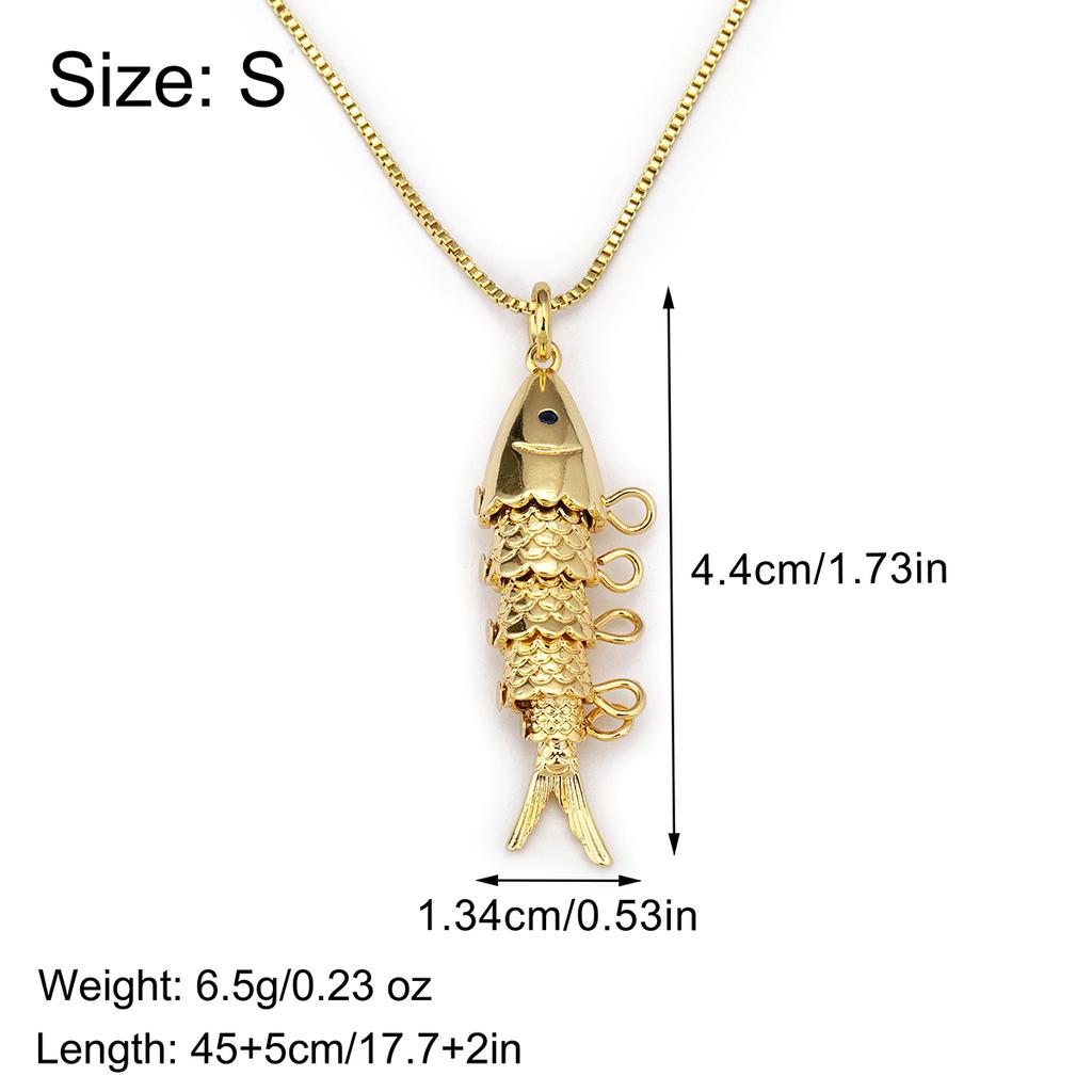 AIBEF Lebensechter Goldfisch Halskette 3 Designs S/M/L Dunkelblauer Kristall Kupfer Schmuck Zubehör Party Für Damen Herren Geschenk