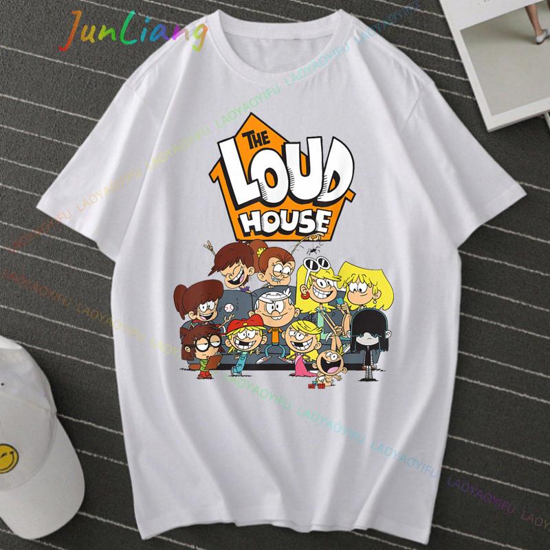 Loud House Tshirts Cartoon Print Japanese Anime Anime Teeshirt Short Sleeve Tshirt Funko Harajuku Kawaii Funny Cool Fashion