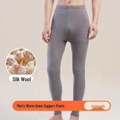 Sous-vêtements thermiques longs pour hommes Jieliya avec soie, laine et protection des genoux