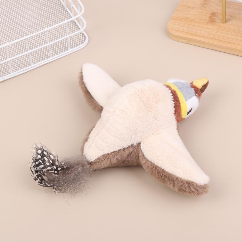 Simulated Bird Cat Toy Interactive Toys Dog Rechargeable Chirping Flapping Bird(No Flying) Touch Activated Plush Pet Toy