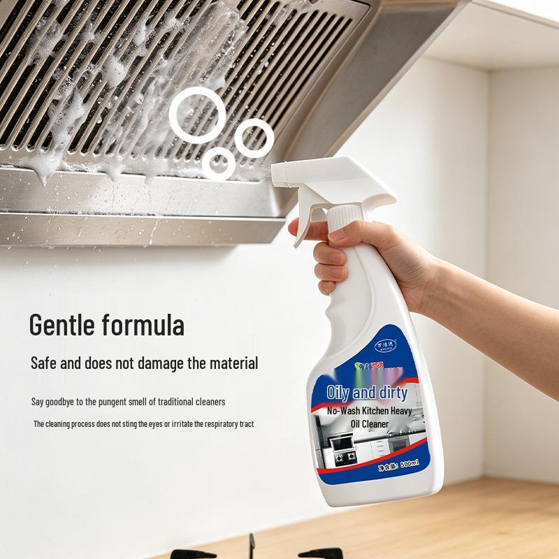 Household Kitchen No-Rinse Oil Stain Remover Spray for Range Hoods and Stoves