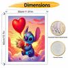 Disney Oil Paint Art Painting Kit Stitch Hearts Home Wall Decor Diamond Paint by Numbers Craft Kits for Adults Beginner Cute Stitch Gift