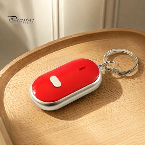 Whistle Activated Key Finder Finder, Portable Anti-Lost Device with Red LED Sound Light, Mini Locator Keychain for Car Keys, Bags, Wallets Wireless