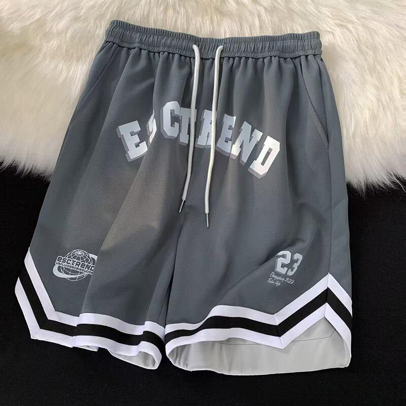 Men s Casual Quick-Dry Breathable Ice Silk Basketball Shorts 2XL серый