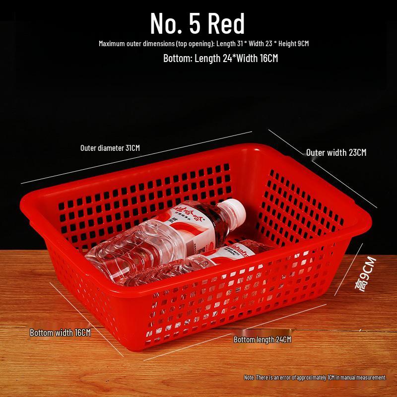 Large White Plastic Rectangular Kitchen Basket for Draining, Washing, and Storage